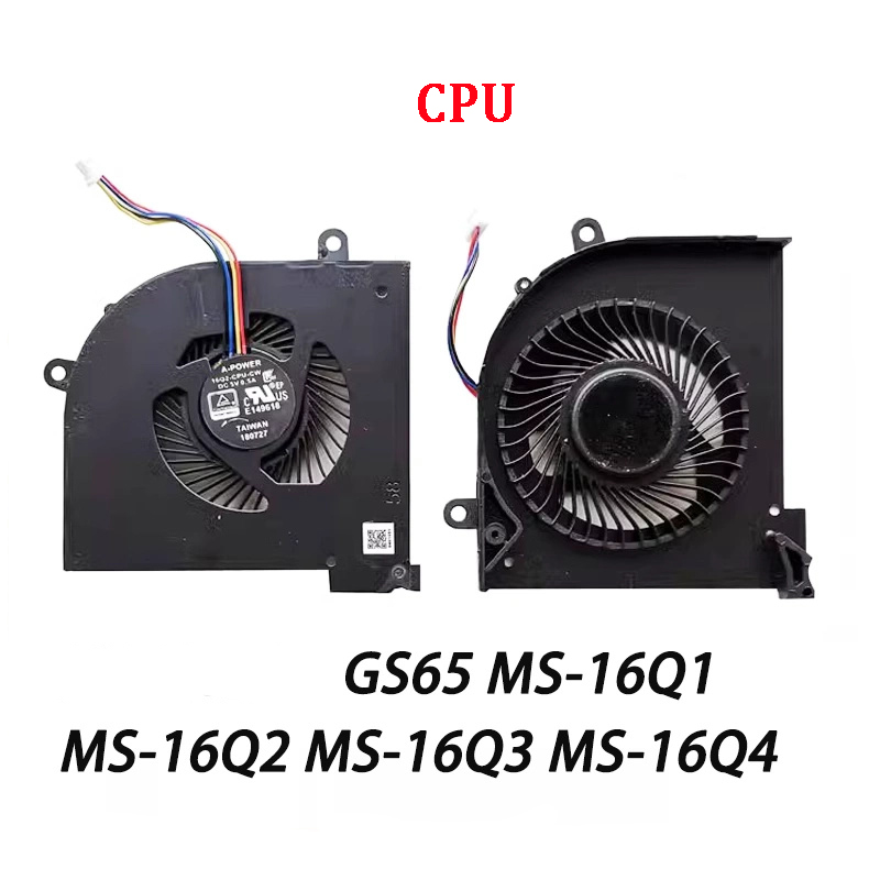 Laptop Cooler CPU GPU Cooling Fan For MSI GS65 GS65VR P65 MS-16Q2 16Q1 16Q3 MS-16Q4