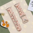 thumbnail image 2 of ZYX Floral Engraved Silicone Band for Apple Watch, Women's Cute Flower Sport Strap, Milk Tea Brown, 38mm/40mm/41mm/42mm(Series 10 11), 2 of 5