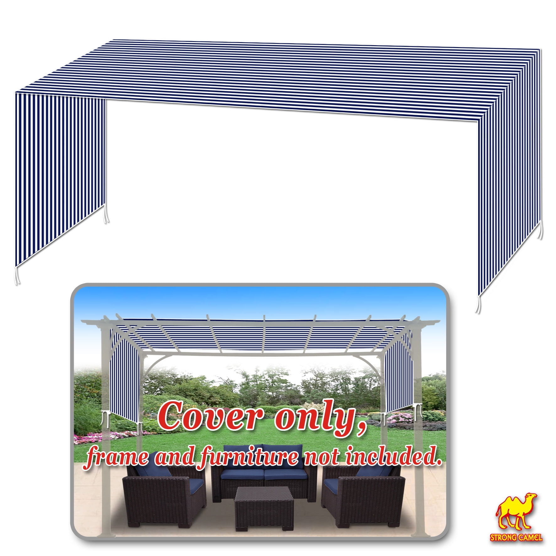 Ersatz-Baldachin Für Pergola – 205 Zoll Lang, 81 Zoll Breit, Universell Für Metall- Oder Holzstrukturen