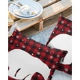 thumbnail image 2 of Pack of 2 Outdoor Pillow Covers, Christmas Buffalo Plaid Red and Black Polar Bear Waterproof Square Throw Pillowcase Cushion Decorative Pillow Covers for Couch Patio Tent, 26x26 in, 2 of 6
