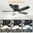 thumbnail image 2 of BOFANG Black Flush Mount Covered Patio & Bedroom Ceiling Fans, 2 of 9