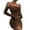 Coffee, variant on TSADFHJI Skirts for Women Short Length Ruffled Women's Long Sleeve Sexy Wrap Chest Dress with Pleated Front Strap Flared Sleeves Dress S Black