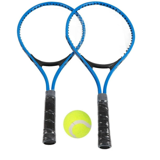 Kids Tennis Racket Iron Alloy Beginner Training Racket with Ball and Carry Bag (Blue)