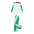 thumbnail image 6 of Elippeo Christmas Pajamas for Family Long Sleeve Elf Letter Print Tops + Striped Pants Set Sleepwear, 6 of 10