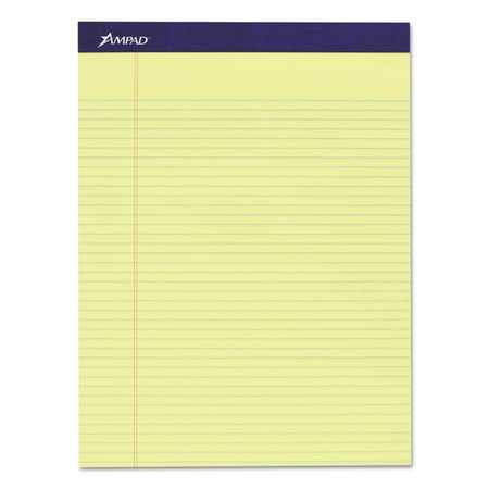 Ampad Legal Pad - Ampad Legal Ruled Pad, 8 1/2 x 11, Canary, 50 Sheets, 4 Pads/Pack -TOP20215