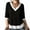 White, variant on Enjoytime 3/4 Sleeve Tops for Women Patchwork V-Neck Flowy Blouses Trendy Casual Work Plus Size Shirts