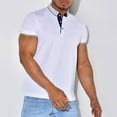 thumbnail image 5 of Sngxgn Men's Print Short Sleeve Cotton Polo T-Shirt(White,L), 5 of 6