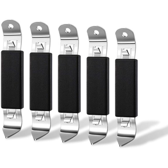 5 Pack Magnetic Bottle Openers Stainless Steel Flat Bottle Opener, Solid and Beer Openers Small Bottle Opener Can Tapper with Magnet for Camping and Traveling