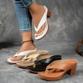 thumbnail image 2 of Women's Chunky Heel Sandals - Toe Open Toe Design for Summer | Comfortable Walking Heeled Sandals in Solid Colors, 2 of 8