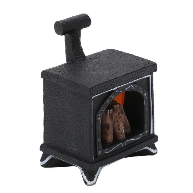 Miniature Fireplace Statue, Preservative LED Fireplace Lantern Miniature With LED Light For Desk Decoration