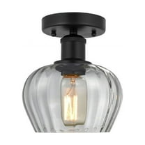 Innovations Lighting  Fenton - 1 Light 7" Semi-Flush Mount Clear/Matte Black