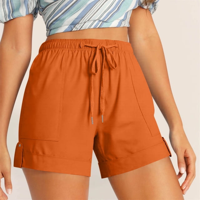 mfyjkho Pantalones Cortos De Entrenamiento Para Mujer, Pantalones Cortos Holgados Con Bolsillo Y Cintura Elástica, Cómodos Y Casuales, De Talla Grande Para Mujer Pantalones Cortos Para Mujer M