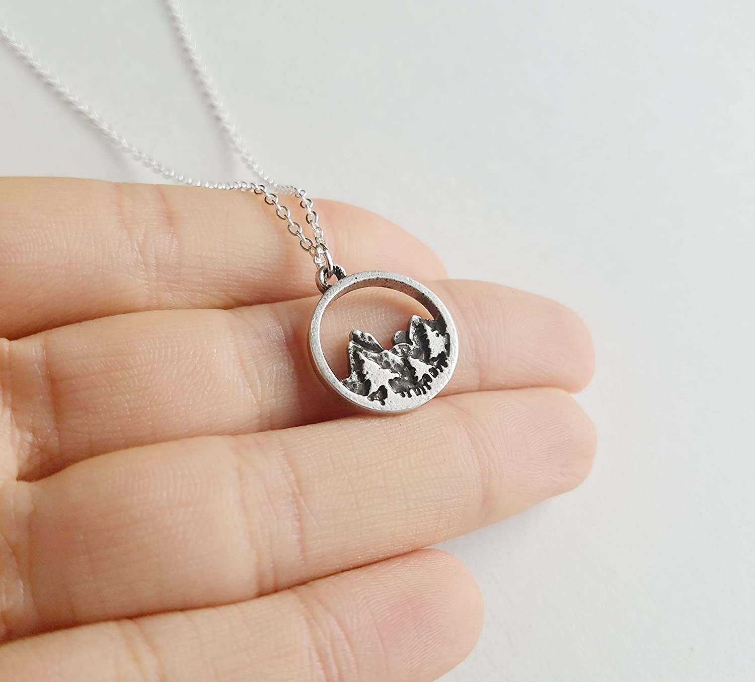 Forest Necklace, Pine Tree and Mountain 