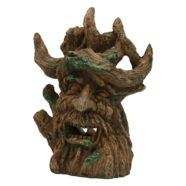 Tronco de con Cara, Decoración de Tanque Betta Hide Guppy Creativo Decorativo Resina Ornamento Escondite Cueva Acuario Ornamento