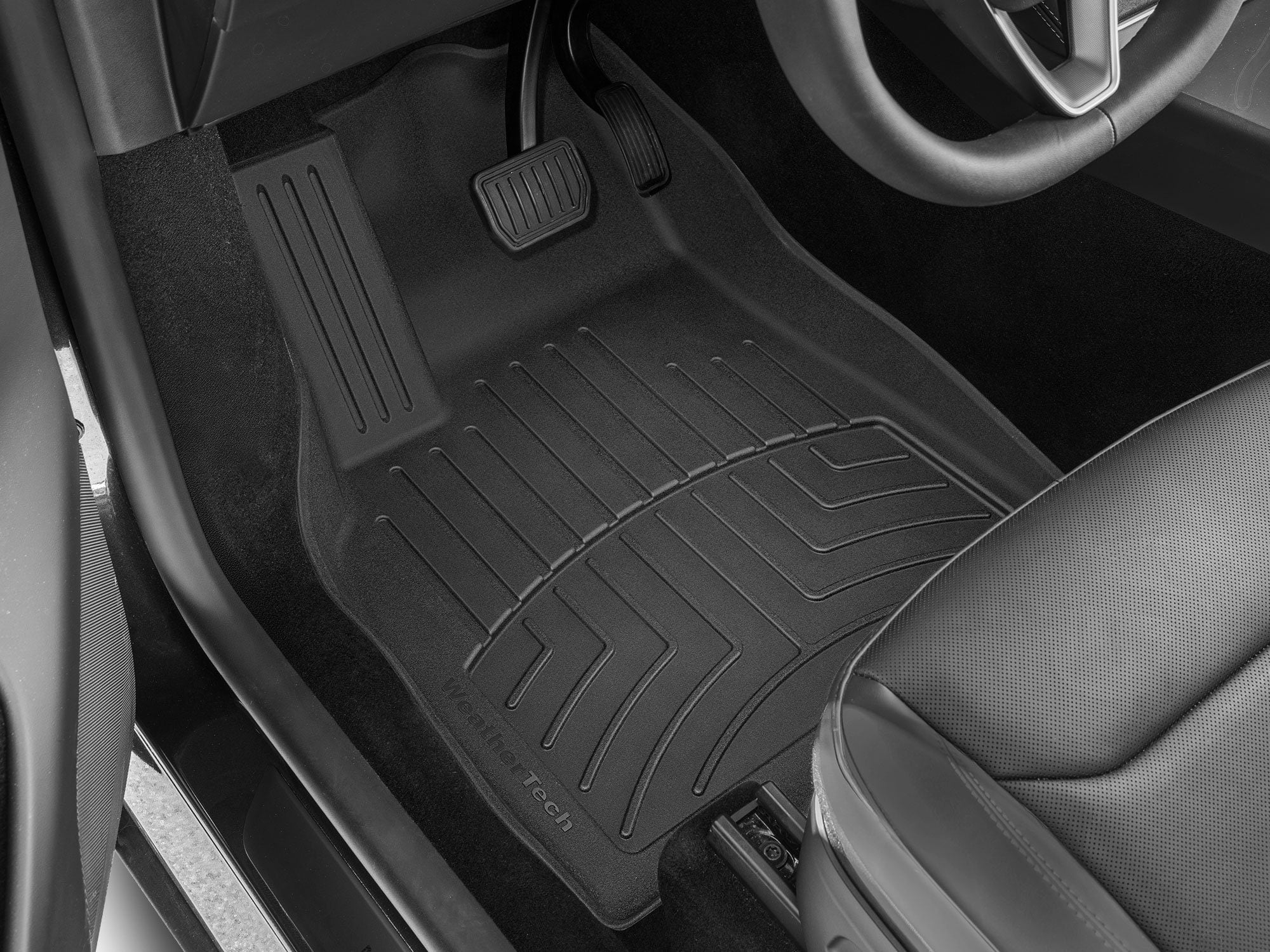WeatherTech FloorLiner HP Custom Fit Floor Mats compatible with 2026-2026 Tesla Model Y - 1st Row (Driver & Passenger), Black