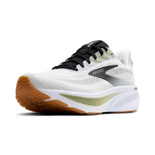 Zapatilla para correr Brooks Ghost 17 para hombre blanca, negra y té, talla 9 M