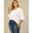 thumbnail image 2 of GRACE & GRANDEUR Women's Plus Size Tops V Neck Ruffle Boho Chiffon Blouse, 2 of 6