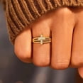thumbnail image 3 of Dainty Cross Open Ring for Women Men Adjustable Cross Faith Hope Wedding Statement Finger Band Stackable Cubic Zirconia Ring Christian Religious Jewelry Simple Fashion Gift for Best Friends, 3 of 6