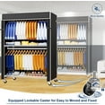 thumbnail image 5 of P8C Heavy Duty Clothes Rack（With Extended Width Design） Rolling Clothing Racks for Hanging Clothes with Lockable Wheels，51.2"W x 15.8"D x 80.5"H，Max Load 700LBS，White Rack with Black Cover, 5 of 7