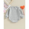 thumbnail image 4 of SUNSIOM Barboteuse Bébé Saint-Valentin Manches Longues Col Rond Imprimé Lettre Combinaison Garçon Fille, 4 of 8