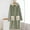 Green, variant on Womens Soft Hooded Long-sleeved Button Up Nightgown Faux Furs Bathrobe Fall Winter Robe With Pocket