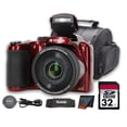 thumbnail image 1 of Kodak PIXPRO AZ255 16MP Digital Camera, 25X Optical Zoom, 1080p Video, 3" LCD, Red with 32GB Memory Card & Camera Case, 1 of 5