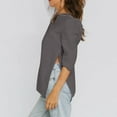 thumbnail image 6 of Fanxing Womens V Neck Linen Shirt 3/4 Sleeve Shirts Solid Color Comfy Tops Summer Casual Dressy Tunic Blouses Gray,2xl, 6 of 8