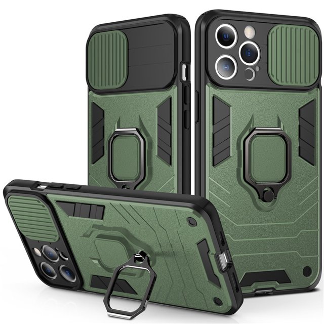 Para iPhone 13 Slide Armor Funda de teléfono a prueba de golpes para iPhone 12 11 13Pro Max XR XS Max X 14Pro max Soporte de anillo magnético contraportada Tan Jianjun unisex