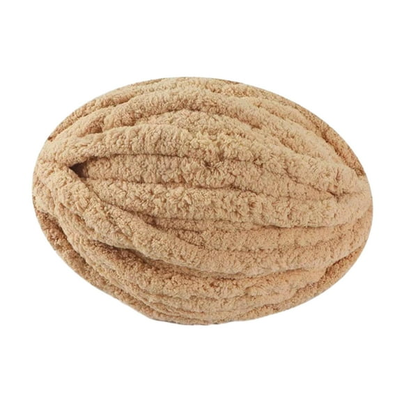Thick Chunky Yarn Knit Yarn Bulky Giant Wool Yarn Jumbo Tubular Yarn for Knitted Light Brown