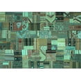 thumbnail image 1 of Ahgly Company Indoor Rectangle Patchwork Turquoise Blue Transitional Area Rugs, 4' x 6', 1 of 4