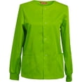 thumbnail image 1 of Womens Scrub Jacket Workwear Snap Front Warm-up Scrubs Jacket, 1 of 4
