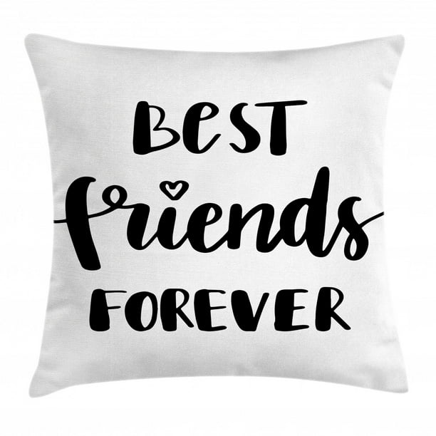 Best Friend Throw Pillow Cushion Cover, Best Friends Forever Lettering