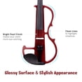 thumbnail image 4 of 4/4 Electric Violin Full Size Wood Silent Fiddle Musical Instrument Fittings Headphone Jujube Red, 4 of 11