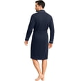thumbnail image 2 of NY Threads Men's Robe Cotton Blend Knit Bathrobe, Large, Navy, 2 of 7