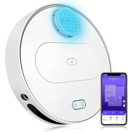 Robot Vacuum Cleaner, 360 S6 Robotic Vacuum and Mop with Laser Navigation, Smart Sensor, Auto-Recharge and Resume, HEPA Filter, Multi-Map Management, Off Limit App Control, Cleans Pet Hair,
