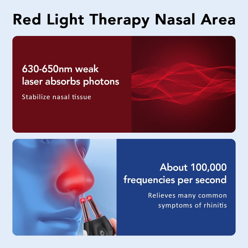 2025 Nose Device, Rechargeable Portable Rhinitis Phototherapy Device, Itchy Nose Relief Device Provides Rapid And Effective Sterilization, Easy Cleaning and Maintenance