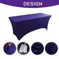 thumbnail image 3 of [6 Pieds] Housse de Table de Patio Rectangulaire Extensible, Ajustée, Lavable et Résistante aux Plis pour Événements, Mariages, Banquets et Fêtes, 3 of 5