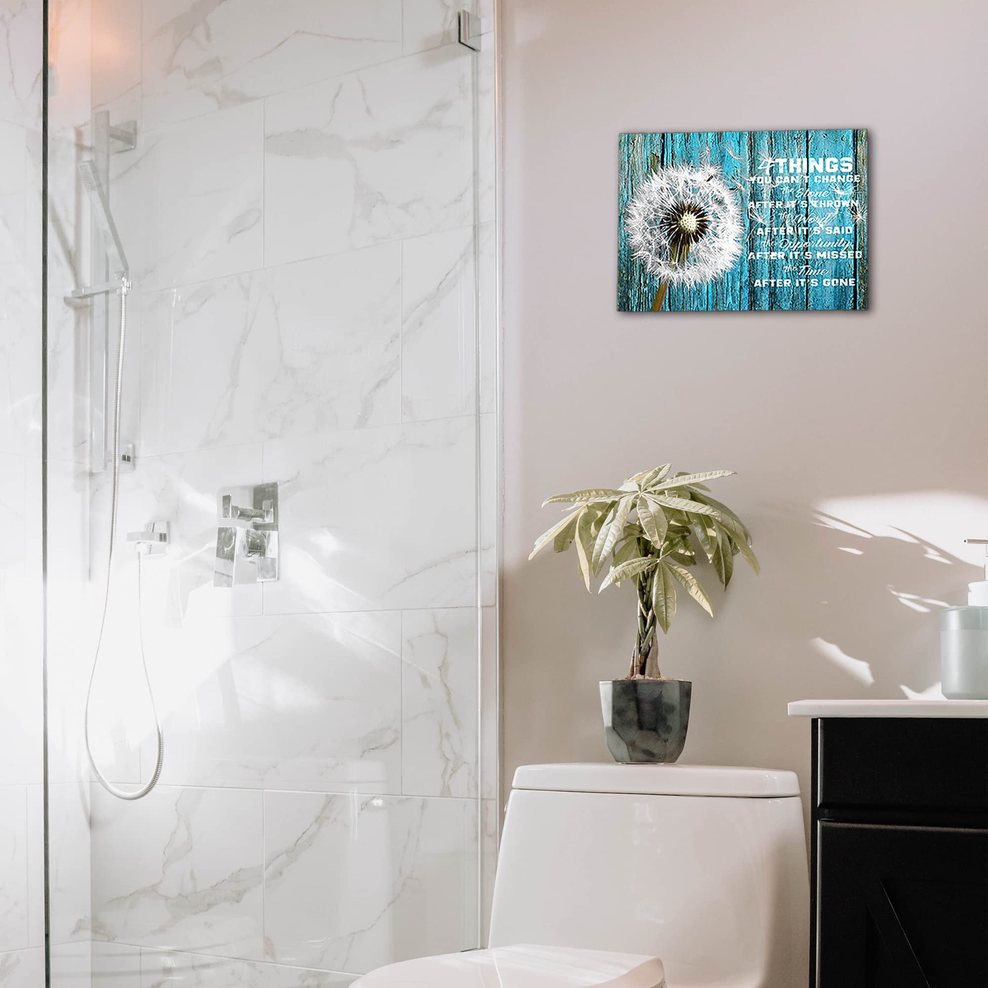 Inspirational Wall Art Framed, Dandelion Decorations for Office, Rustic