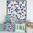 thumbnail image 2 of Red and Blue Wildflowers 30 in x 30 in Framed Painting Canvas Art Print, by Designart, 2 of 5