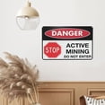 thumbnail image 6 of Danger Active Mining Do Not Enter Sign Metal Signs Tin Sign Warning Vintage Sign Wall Decor for Home Farm Bar Coffee Shop Club Decoration 8x12 Inch, 6 of 7