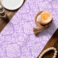 thumbnail image 3 of Purple Boho Flowers Table Runner 108 Inches, Vintage Ethnic Flowers Botanical Bed Runner Dresser Scarves Tabletop for Indoor Outdoor Parties/Ceremony/Banquet, 13"x 108", 3 of 9