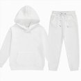 thumbnail image 2 of NOLDARES Baby Clothes for Girls Boy Solid Color Hoodie and Sweatpants Outfit Toddler Sweatsuit(T047-White), 2 of 4