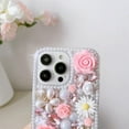 thumbnail image 6 of for iPhone 11 Pro Bling Case,Luxury Crystal Rhinestone Flowers Glitter Diamond Pearl Women Girls Kids Case Cover with Lanyard for iPhone 11 Pro 5.8 inch, 6 of 6
