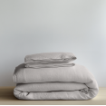 thumbnail image 2 of Stone Light Grey Washed Linen Duvet Cover Set - Single, Twin, Twin XL,, 2 of 7