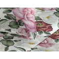 thumbnail image 3 of Ambesonne Blooming Roses Quilted Bedspread Set 3 Pcs, Romantic Leaves Art, Queen, Pale Pink Peacock Green, 3 of 4