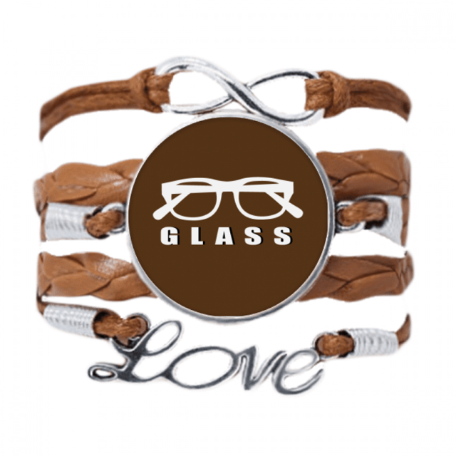 Gafas conocimiento buena ciencia Pulsera de cuero Negro trenzado pulsera de cuerda de amor Unbranded M