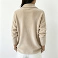 thumbnail image 5 of Sewkxo Women's Lightweight Warm Zip Up Long Sleeve Soft Plush Jacket Casual Faux Fur Lapel Collar Zipper Coat Fall Winter Clothes,Beige 2XL, 5 of 5