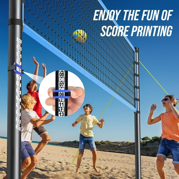 Portable Volleyball Net Set for Backyard & Beach - Regulation Size, Adjustable Poles, PU Volleyball, Carry Bag