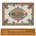 thumbnail image 2 of Well Woven Arid 3'11" x 5'3" Indoor/Outdoor High-Low Medallion Ivory Area Rug, 2 of 10