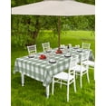 thumbnail image 4 of Lsrtoss Outdoor Tablecloth with Umbrella Hole & Zipper, Sage Green Buffalo Plaid Rectangle Tablecloth 60x102 Inch, Farmhouse Green White Checkered Patio Table Cover Waterproof Table Cloth for Picnic, 4 of 7